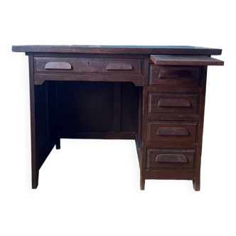 1940s accounting desk in oak and dark oak veneer