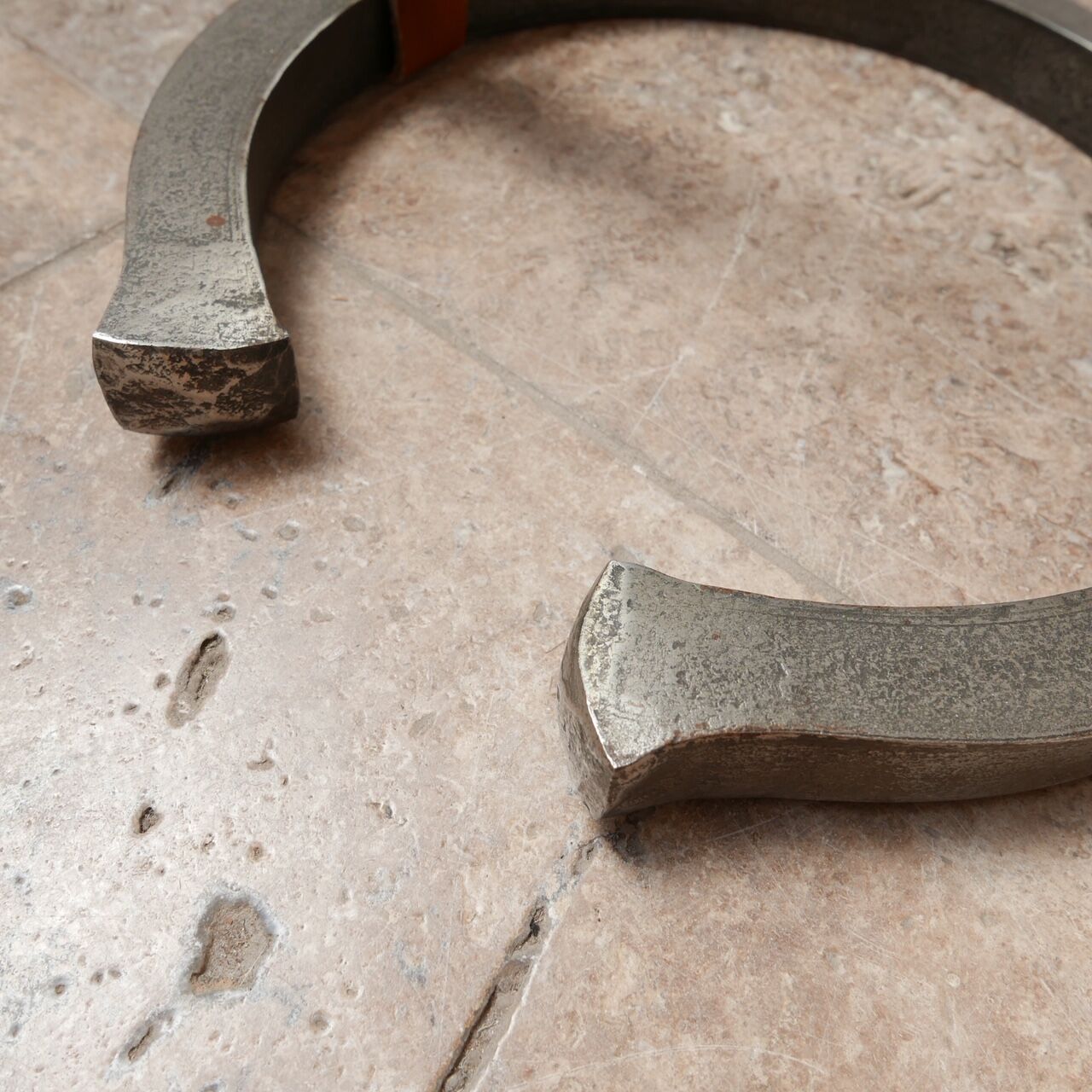 Mid-century leather and iron floor lamp by Jean-Pierre Ryckaert