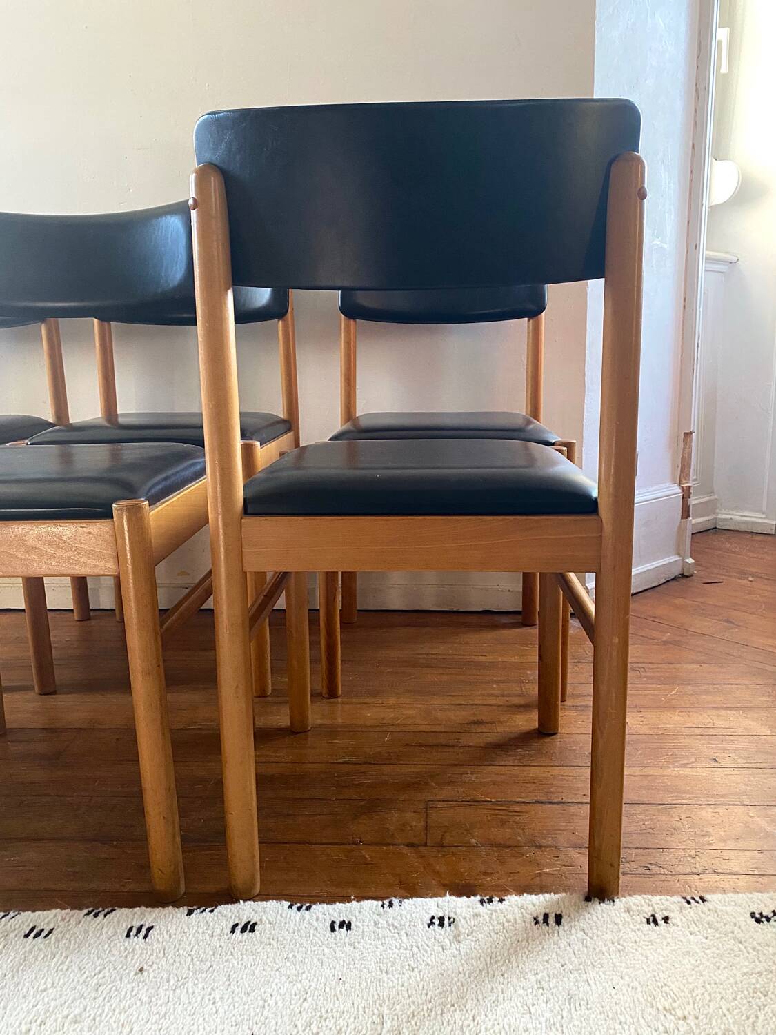 Set of six vintage Scandinavian chairs