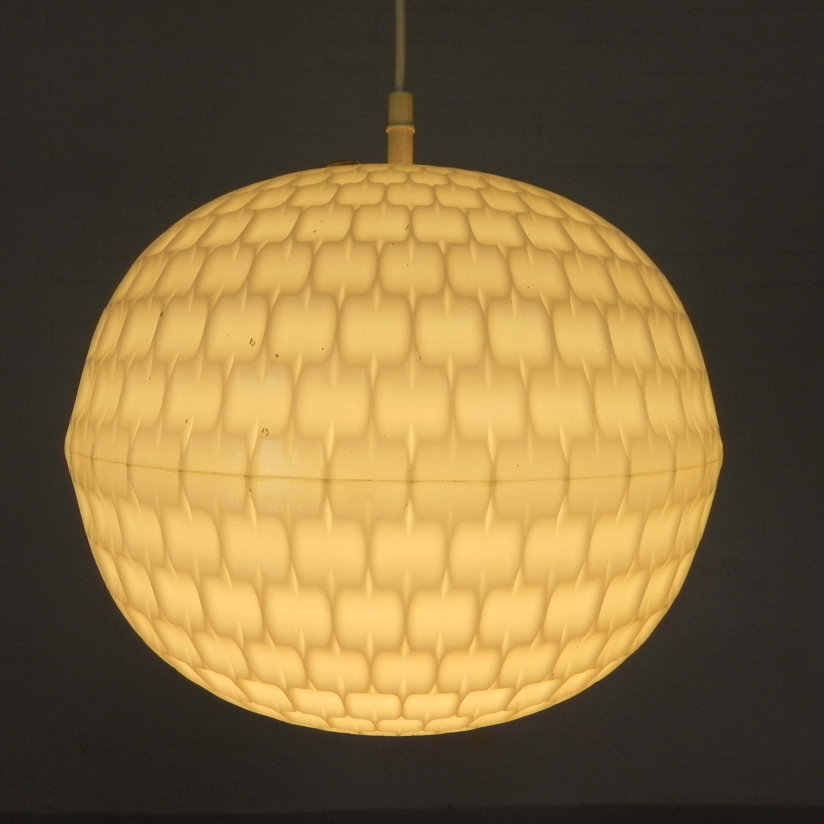 Vintage pendant lamp Aloys F. Gangkofner for Erco, plastic sphere