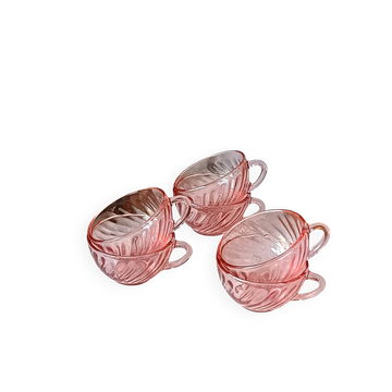 6 small pink vintage cups model Rosaline Luminarc France