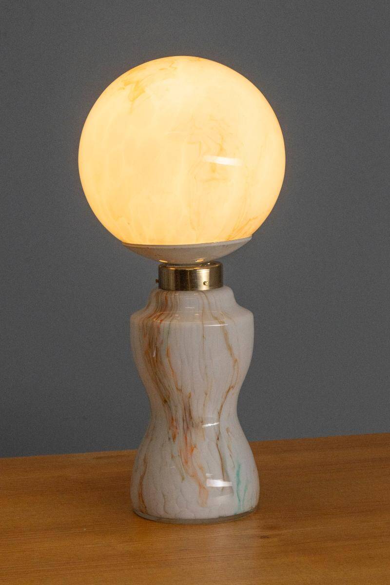 Pair of glass table lamps, 1970s–80s