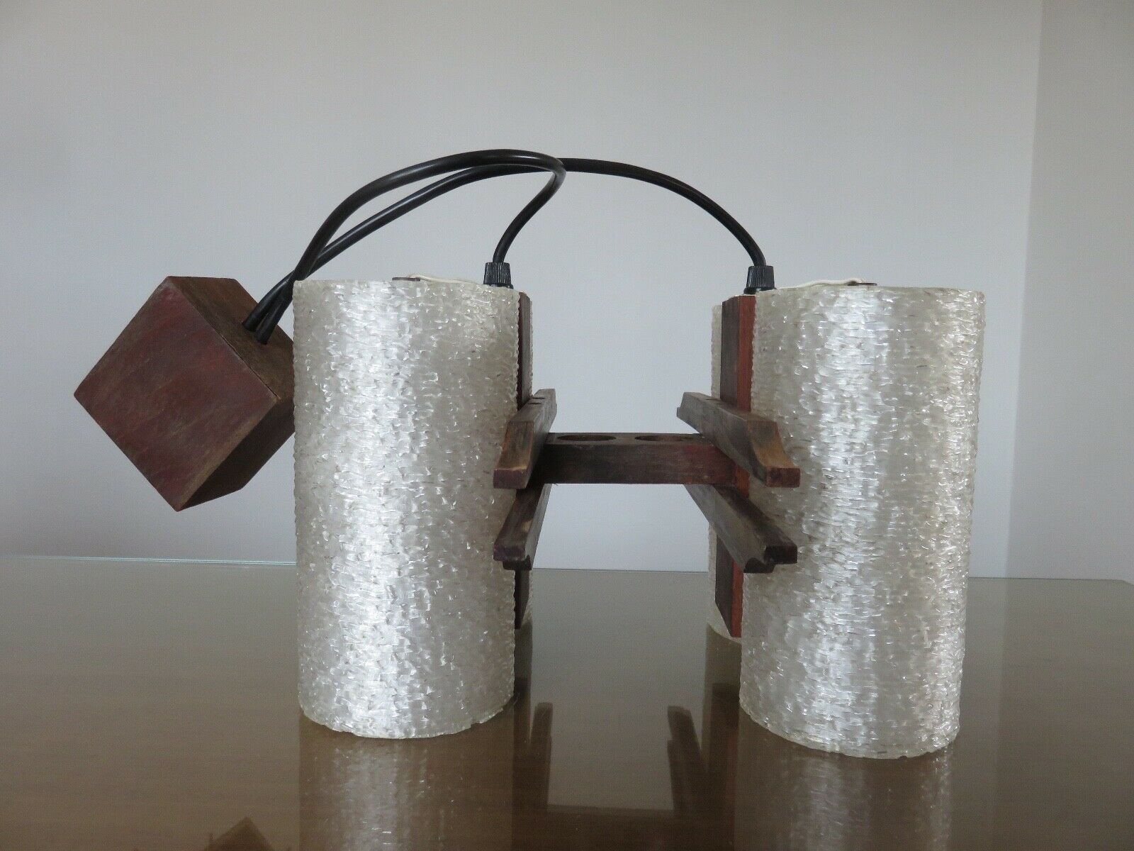Scandinavian suspension in teak and perspex 60s 70s
