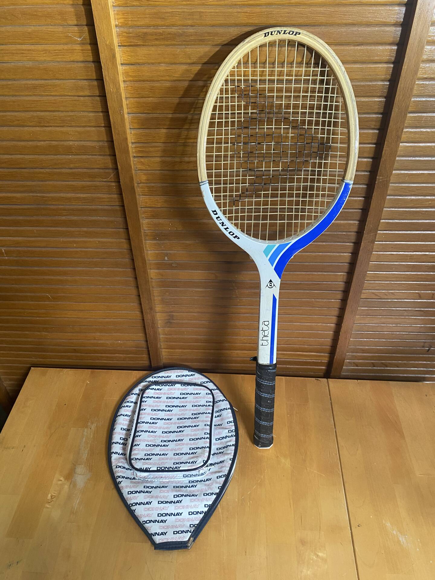 Vintage dunlop wooden tennis racket + donnay cover