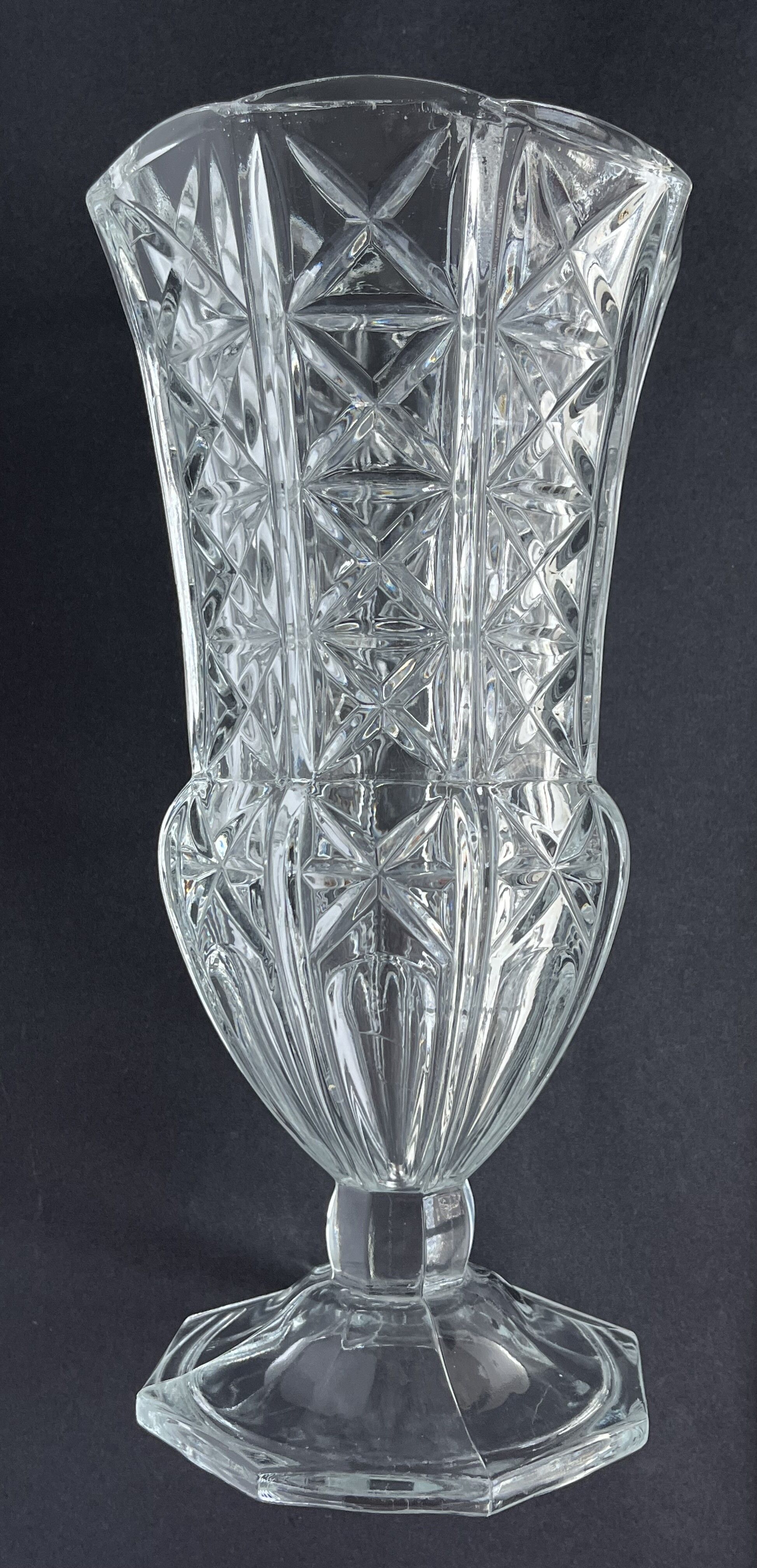 Vintage cast glass vase