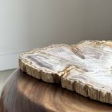 End of sofa, stool or monoxyl side table in solid suar