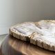 End of sofa, stool or monoxyl side table in solid suar