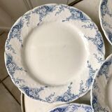 set of 6 flat plates in Iron Earth K&G Lunéville model "Angèle" late 19th century