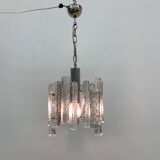 Hanging lamp in Frosted Ice Glass by J. T. Kalmar for Kalmar Franken KG, 1960s