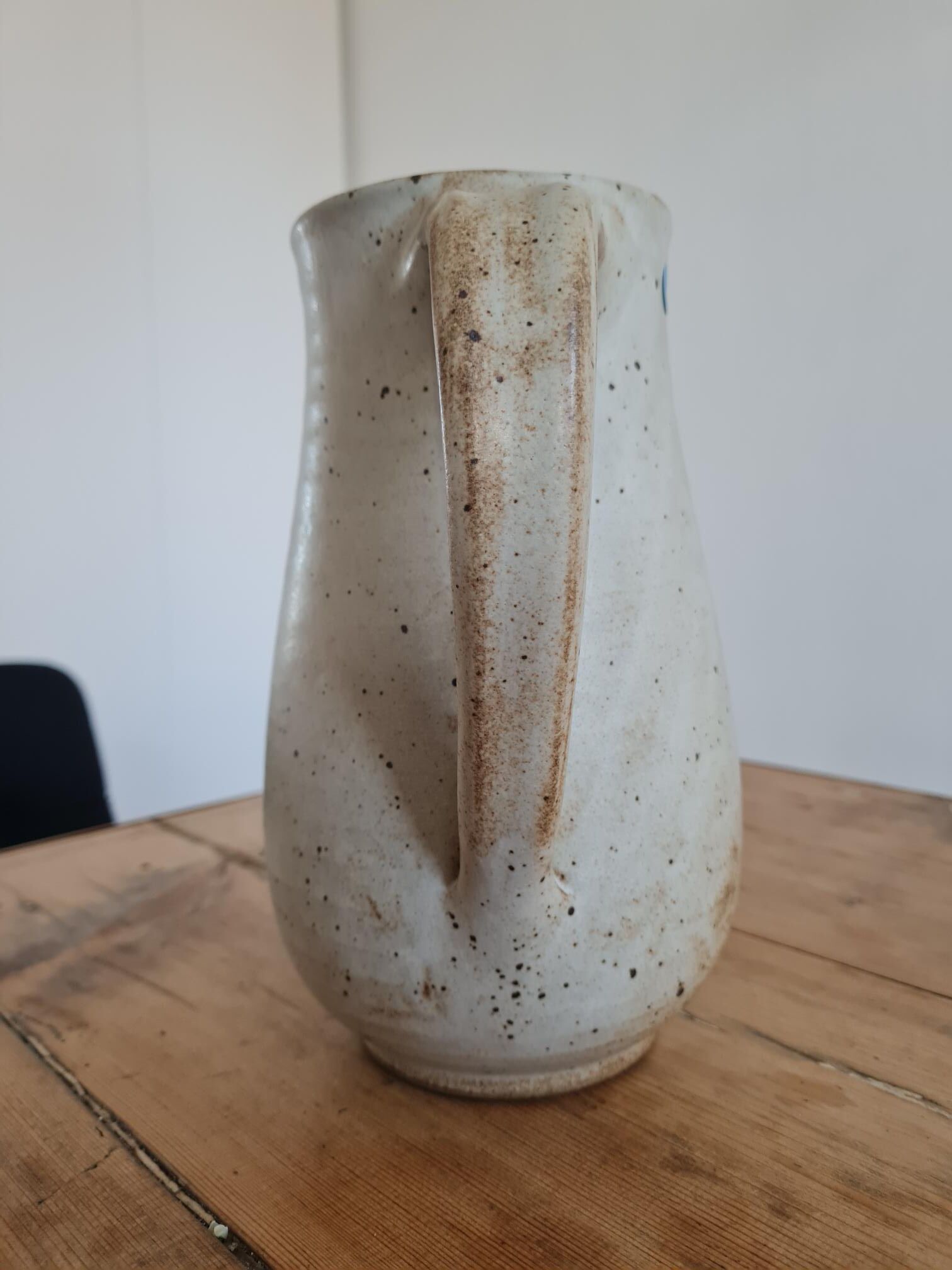 Glazed stoneware pitcher