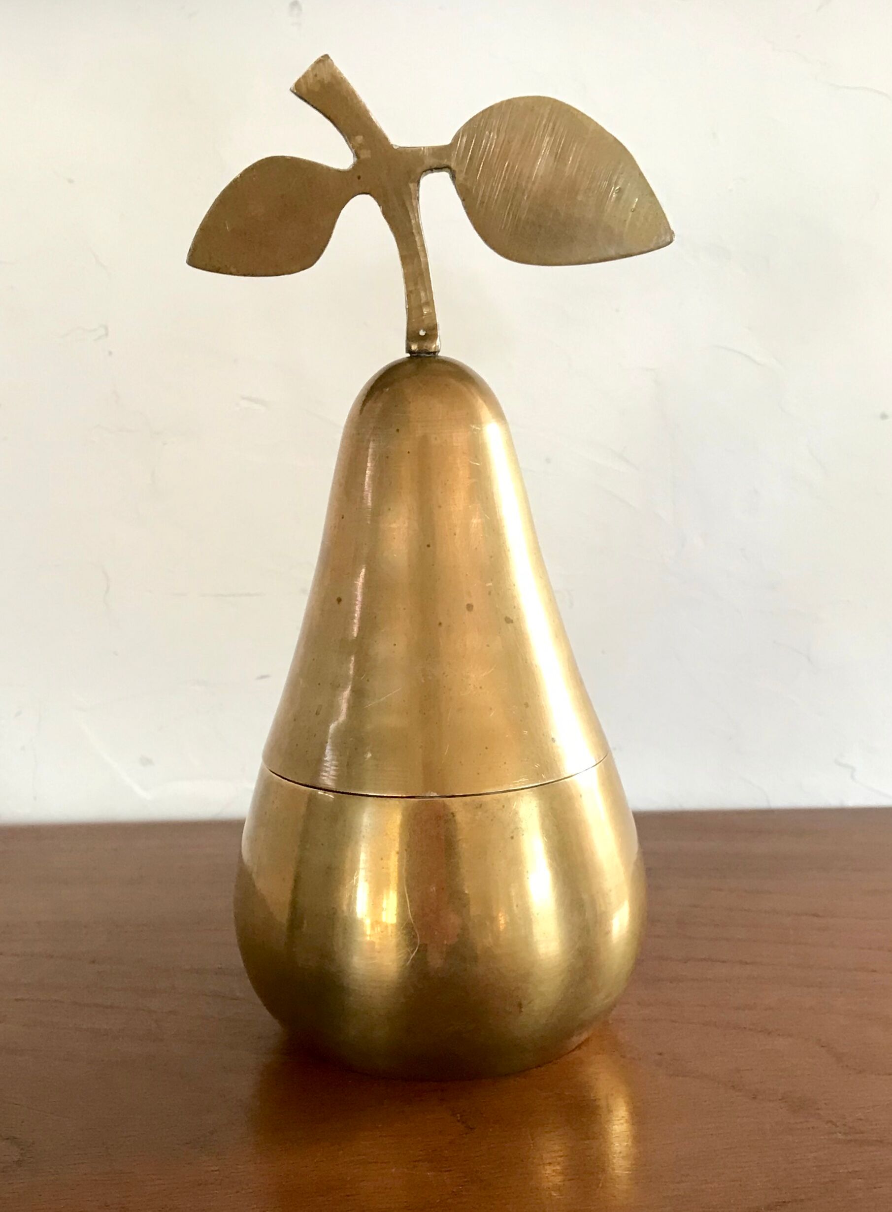 Void pear pocket vintage brass