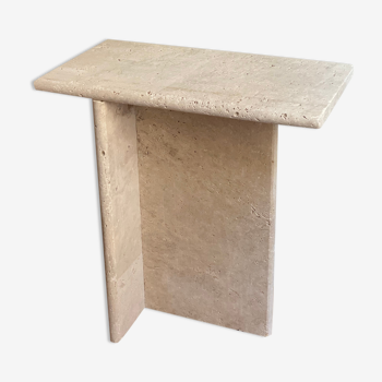 Table de chevet en pierre de travertin minimaliste