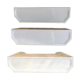 Set of 3 white ceramic shelves art deco bathroom