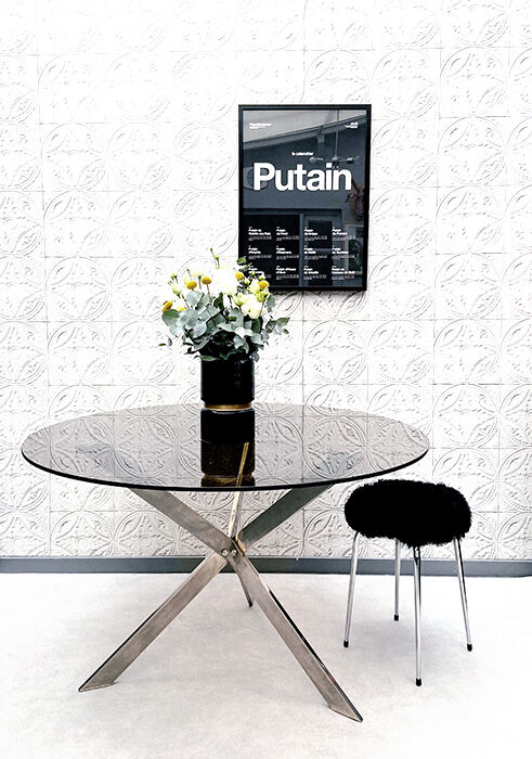 70s Glass roundtable