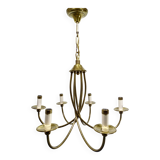 6-light chandelier in bronze and brass