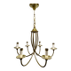 6-light chandelier in bronze and brass
