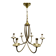 6-light chandelier in bronze and brass