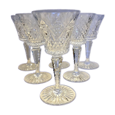 6 verres à vin en cristal taillé