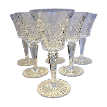 6 Cut crystal wine glasses