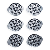 Set of 6 vintage stainless steel snail dishes, French, 1980s-90s.