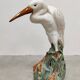 Vintage Italian ceramic crane bird XL Majolica