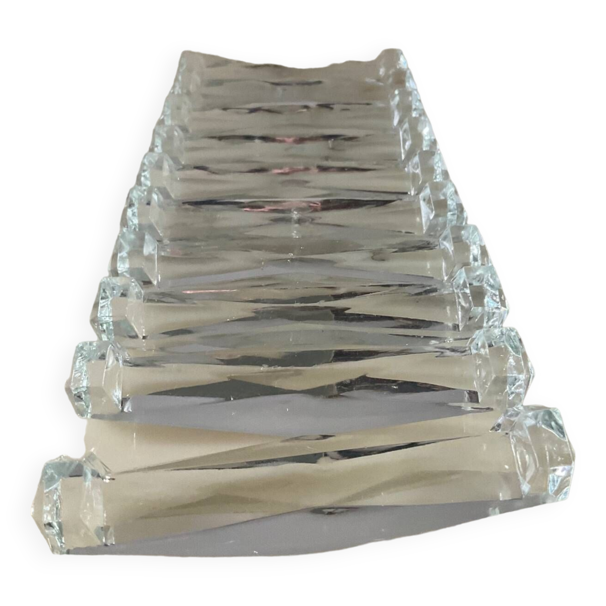 Series of 10 cut crystal knife holders