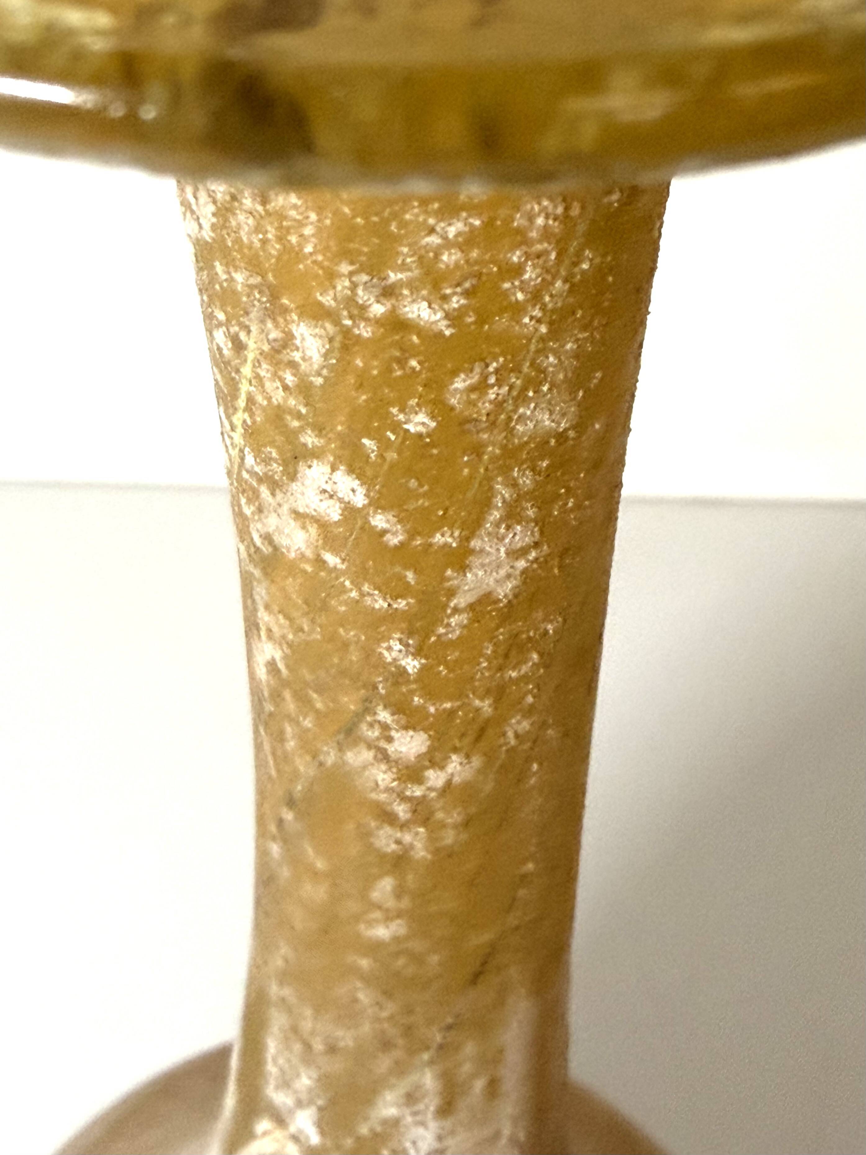 Black and Yellow Scavo Glass Bottle Vase attr. to Gino Cenedese, Italy