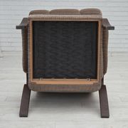 1970s, pair of Danish armchairs, brown furniture corduroy, beech wood.