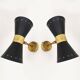 Pair of Italian diabolo design wall lights from the 1950s