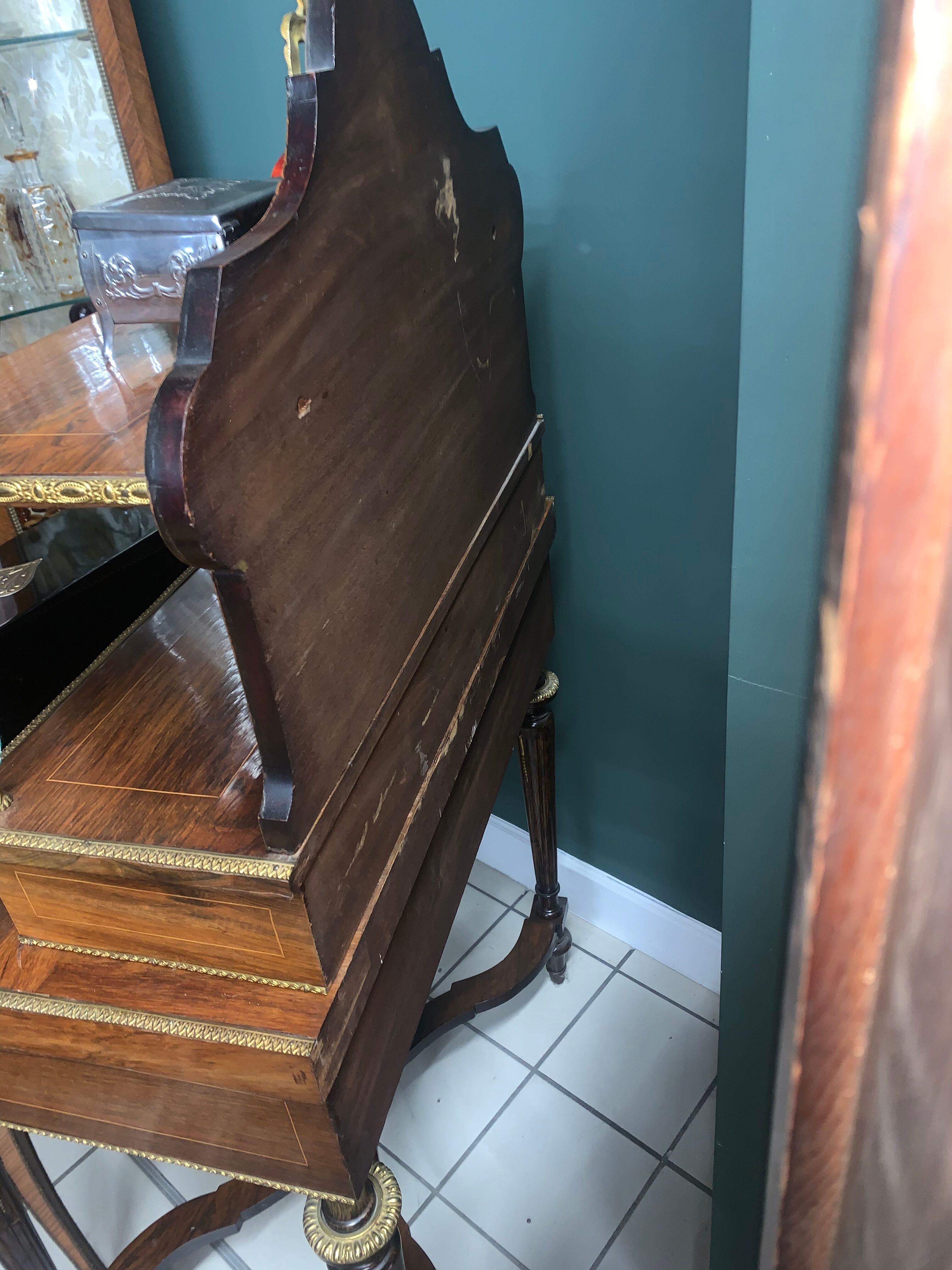 Inlayed desk, Napoleon III, France, circa 1870. Antique.