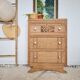 Art Deco chest of drawers curved legs raw wood