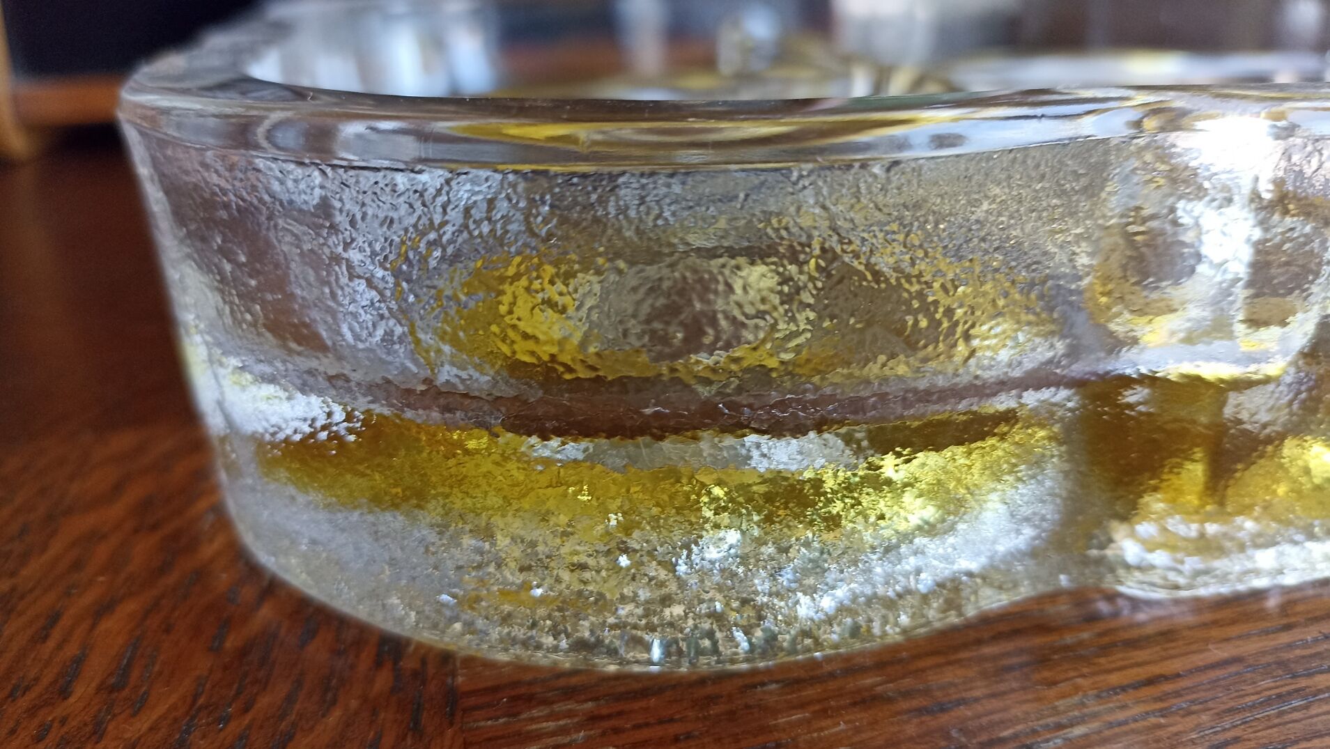 Dish with presentation compartments Walther kristallglass yellow