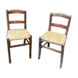 Set de 2 chaises bistrot restaurant taverne brasserie 1930 Alsace Tigre Bock Strasbourg