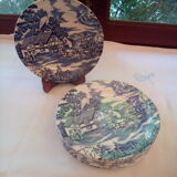 7 Lunéville blue dessert plates