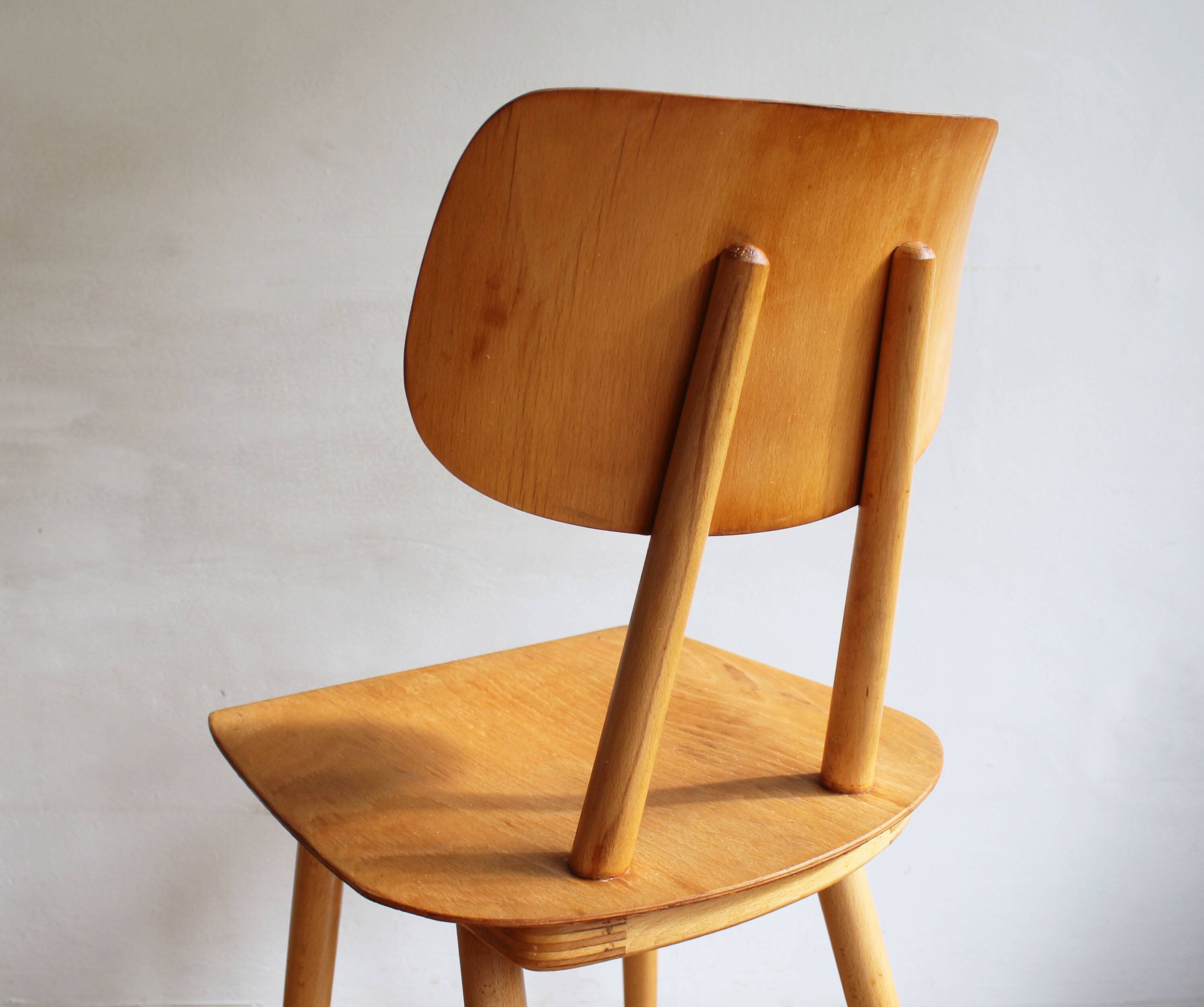 Pair of Dining Chairs by Antonin Suman for TON