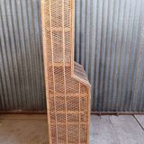 Bibliothèque en osier rotin vintage