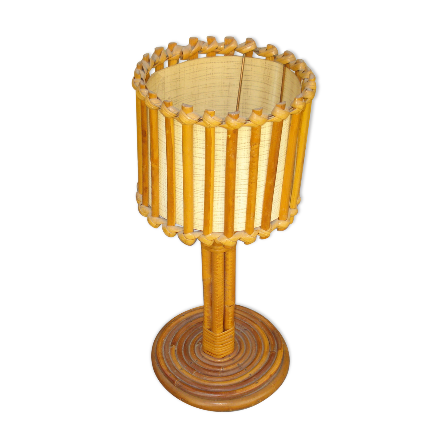 60s bamboo rattan lamp
