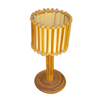 60s bamboo rattan lamp