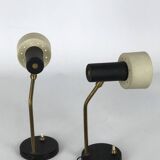 Mid-century Italian adjustable cone table lamps