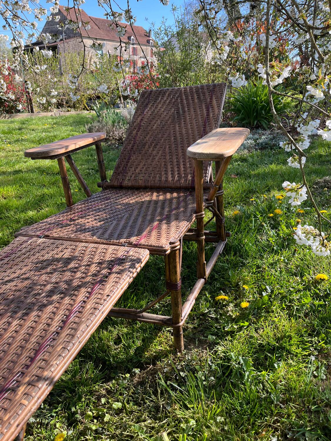 Rattan deck chair