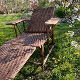 Transat chaise longue rotin