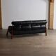 Percival Lafer MP-81 three seater sofa in black leather, Brazil 1970s