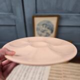 Set of 6 vintage Digoin powder pink oyster plates