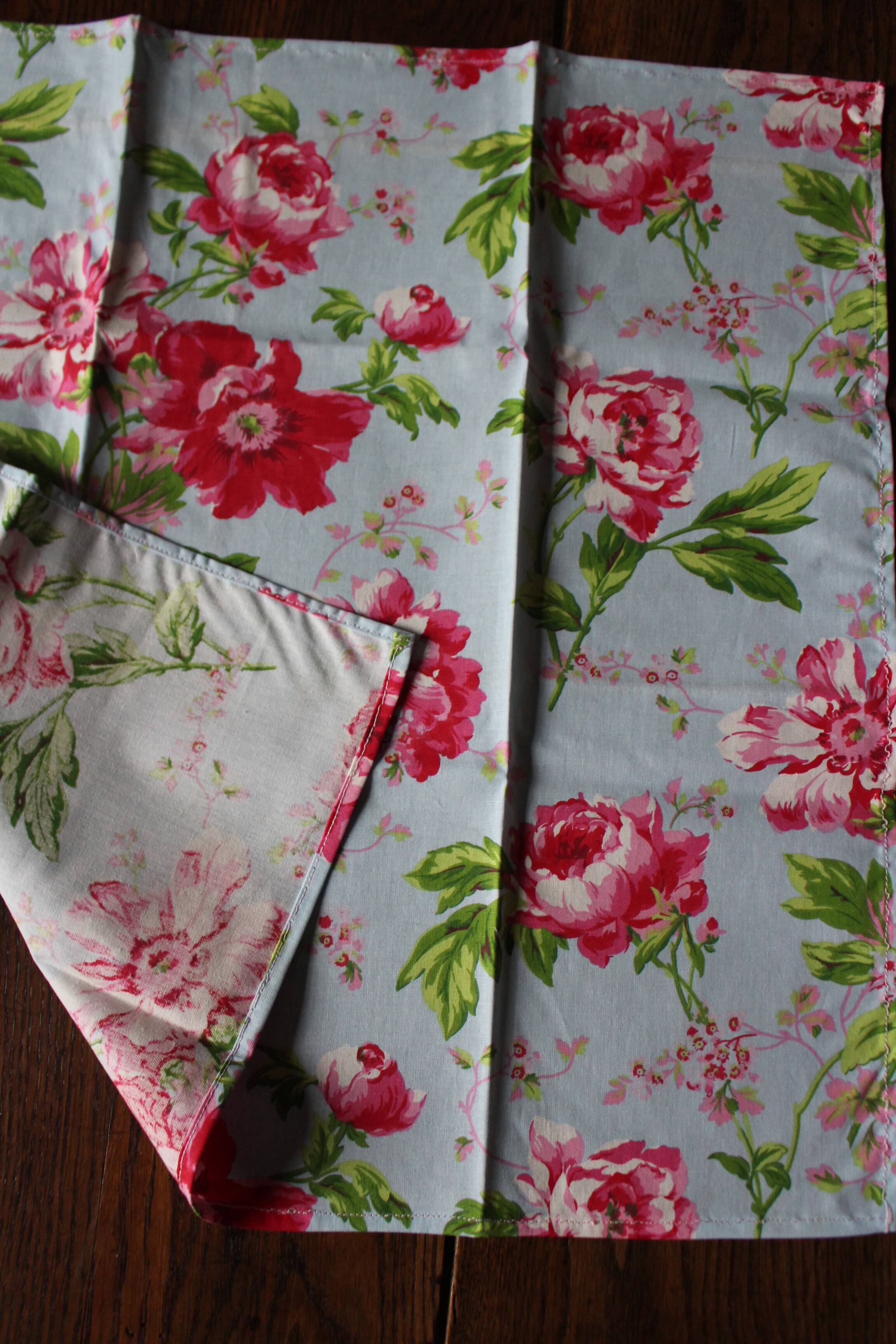 Set of 6 mismatched floral and bird napkins