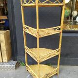 Vintage rattan corner shelf