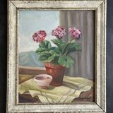 1940s Bouquet of Hydrangeas Still Life Oil Painting