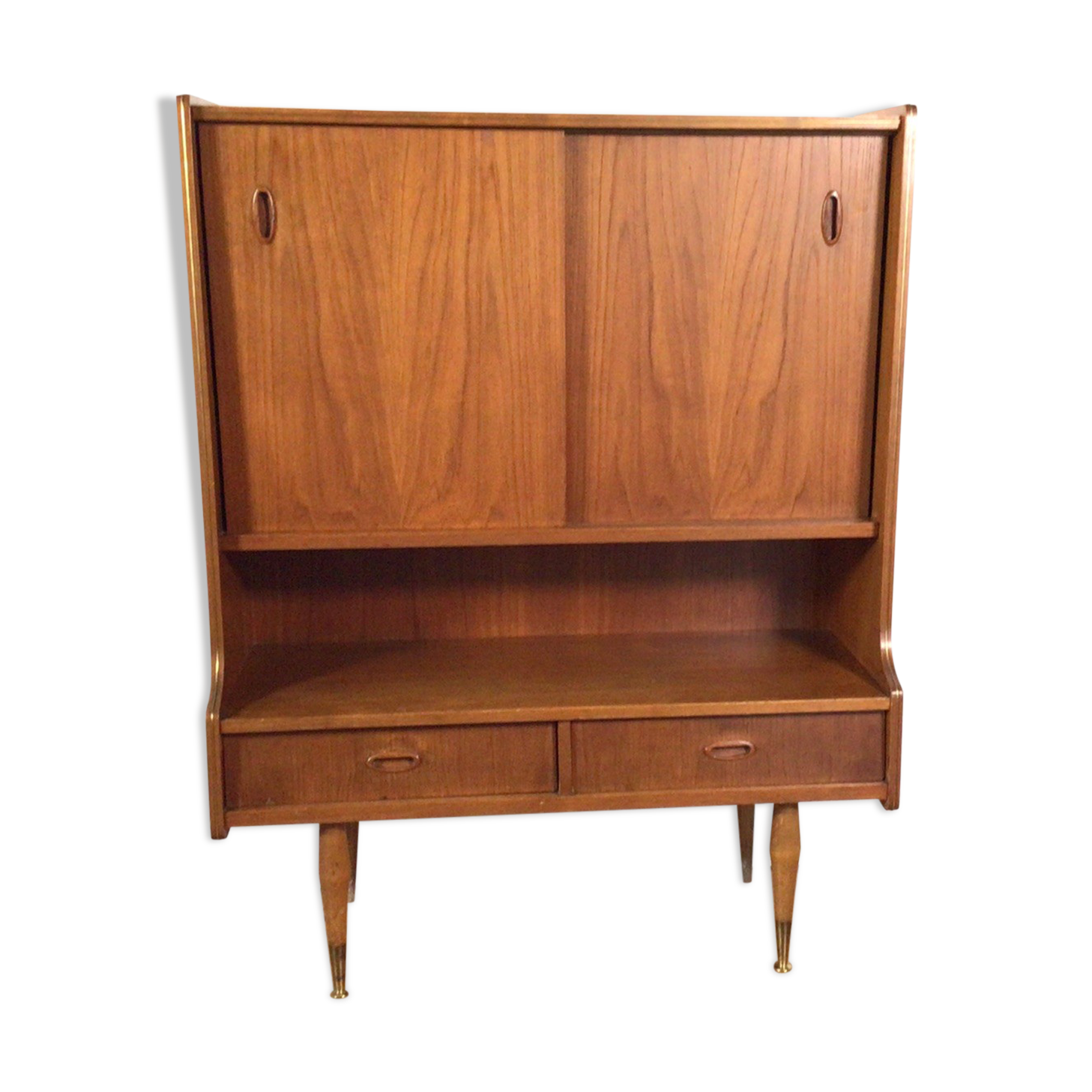vintage sideboard with drawers and sliding doors