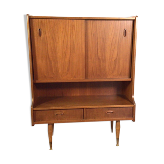 vintage sideboard with drawers and sliding doors