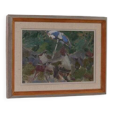 Original Swedish oil on panel – “Seated Figure” by Gösta Stawåsen – vintage & framed – 38 × 29 cm (15.0" × 11.4")