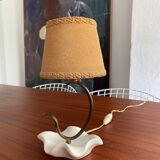 Ceramic lamp and vintage brass